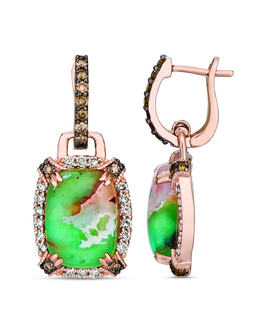 Le Vian ® Peacock Aquaprase™ 14k Rose Gold 10.56 Ct. Tw. Diamond & Aquaprase Earrings