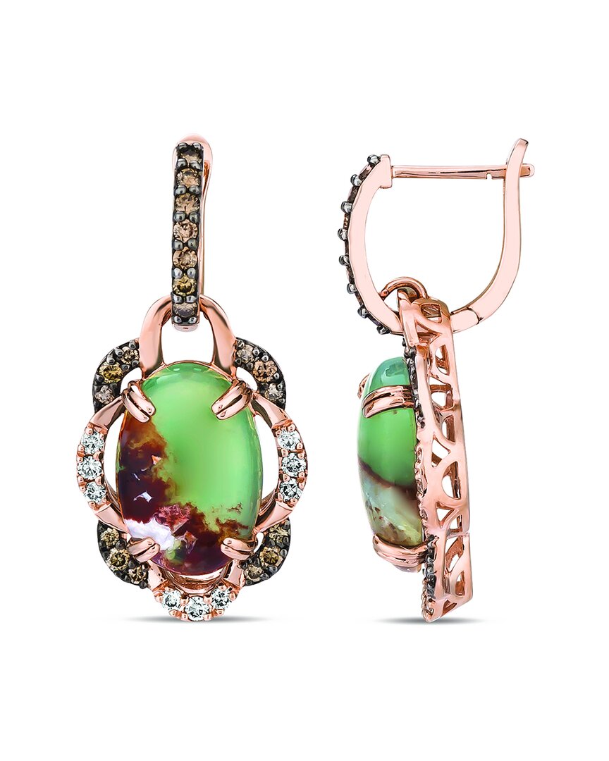 Le Vian ® Peacock Aquaprase™ 14k Rose Gold 9.39 Ct. Tw. Diamond & Aquaprase Earrings