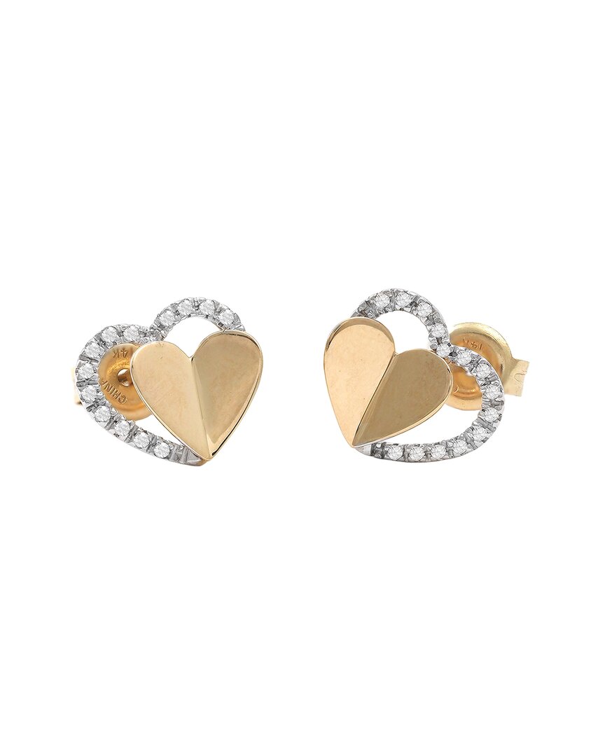 Diamond Select Cuts Heart 14k 0.08 Ct. Tw. Diamond Earrings