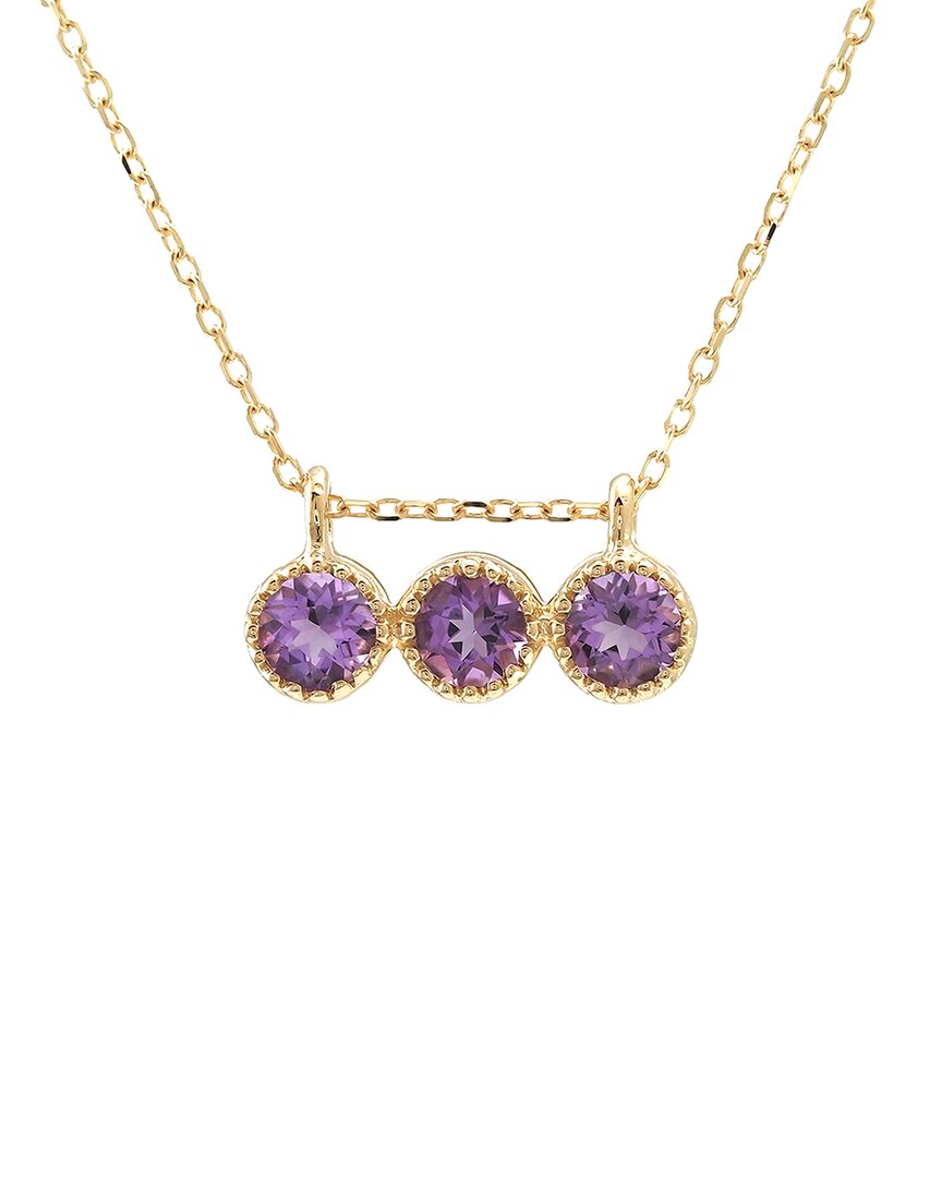 Gemstones Bar 14k 0.33 Ct. Tw. Amethyst Necklace