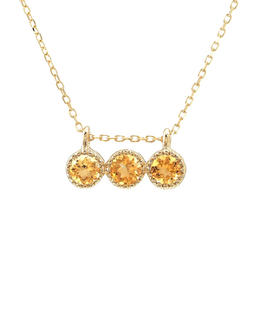 GEMSTONES BAR 14K 0.38 CT. TW. CITRINE NECKLACE