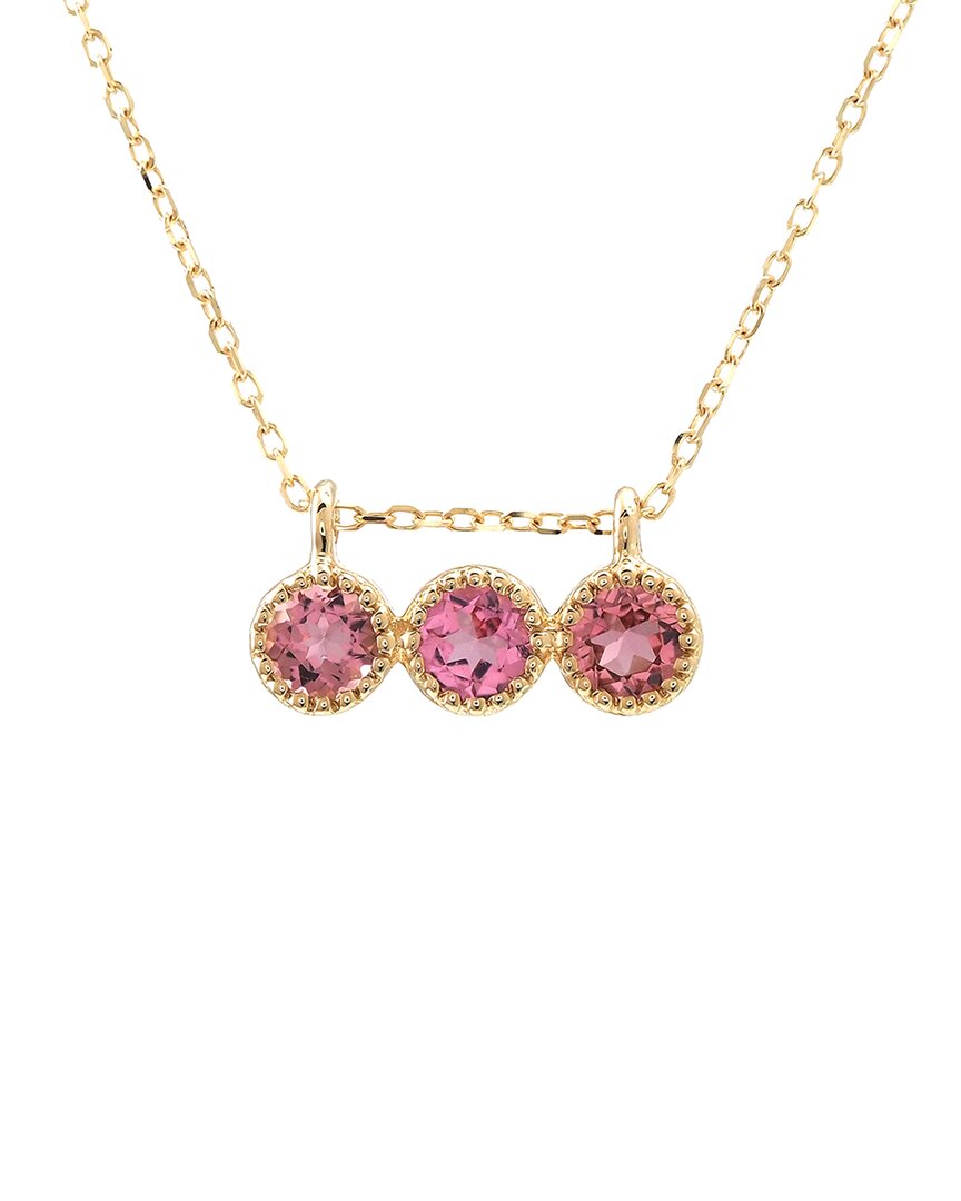 Gemstones Bar 14k 0.31 Ct. Tw. Pink Tourmaline Necklace