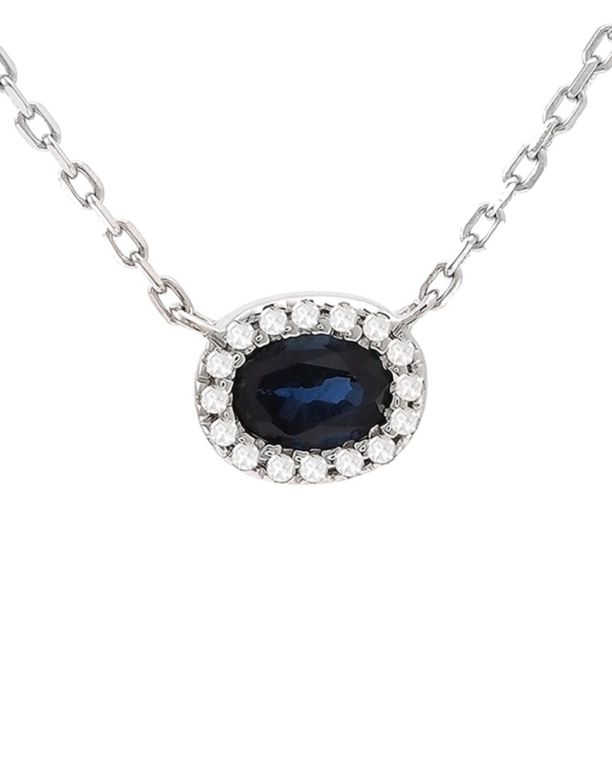 Gemstones 14k 0.33 Ct. Tw. Diamond & Sapphire Necklace