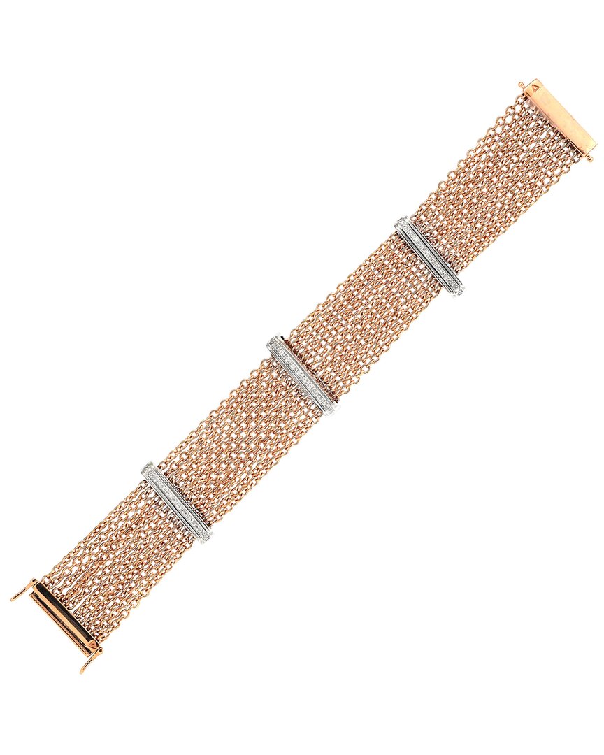 Diamond Select Cuts Silver & Stainless Steel 0.10 Ct. Tw. Diamond Bracelet