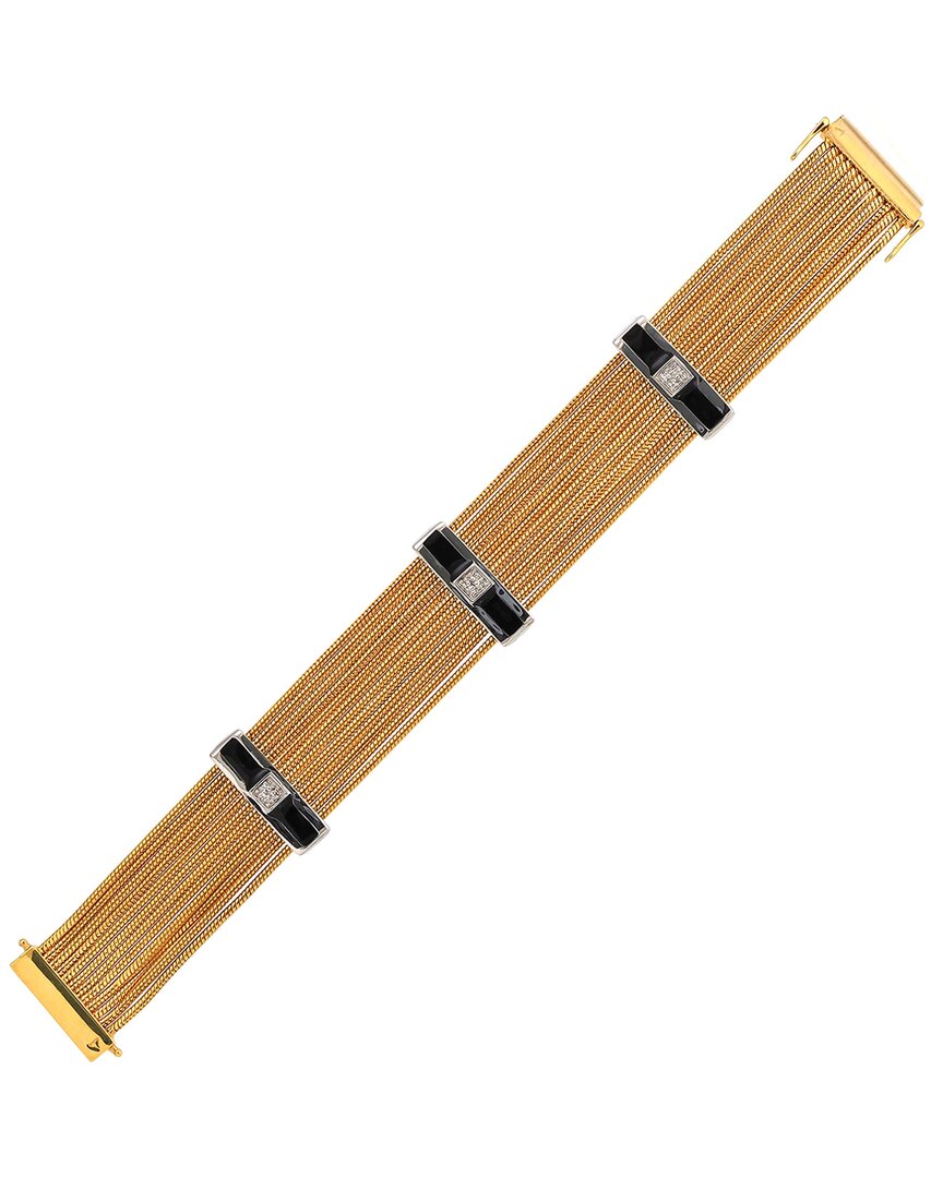 Diamond Select Cuts Silver & Stainless Steel 0.08 Ct. Tw. Diamond Bracelet