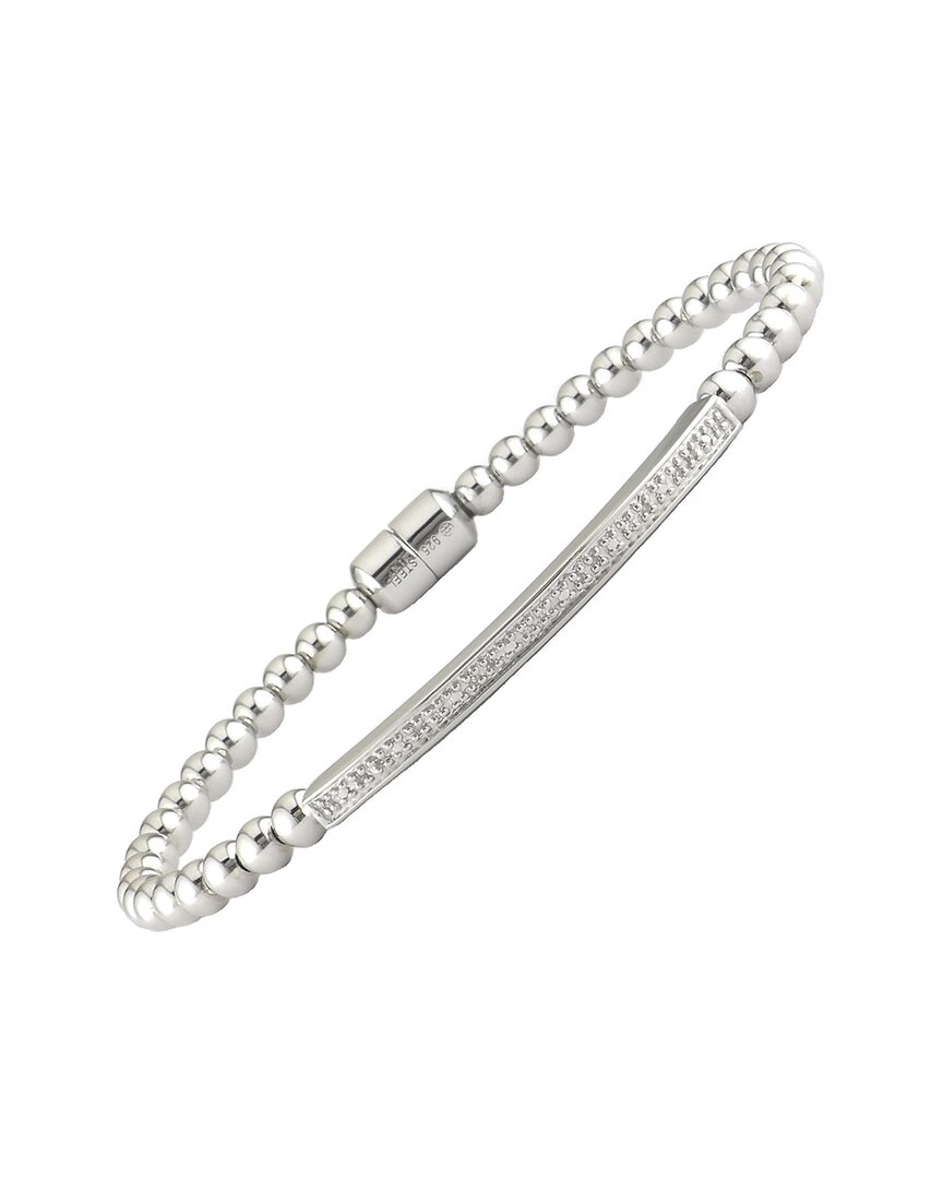 Diamond Select Cuts Bar Silver 0.05 Ct. Tw. Diamond Bangle Bracelet