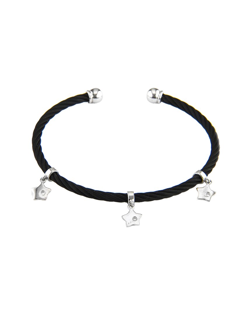 Diamond Select Cuts Star 14k & Stainless Steel 0.03 Ct. Tw. Diamond Bangle Bracelet