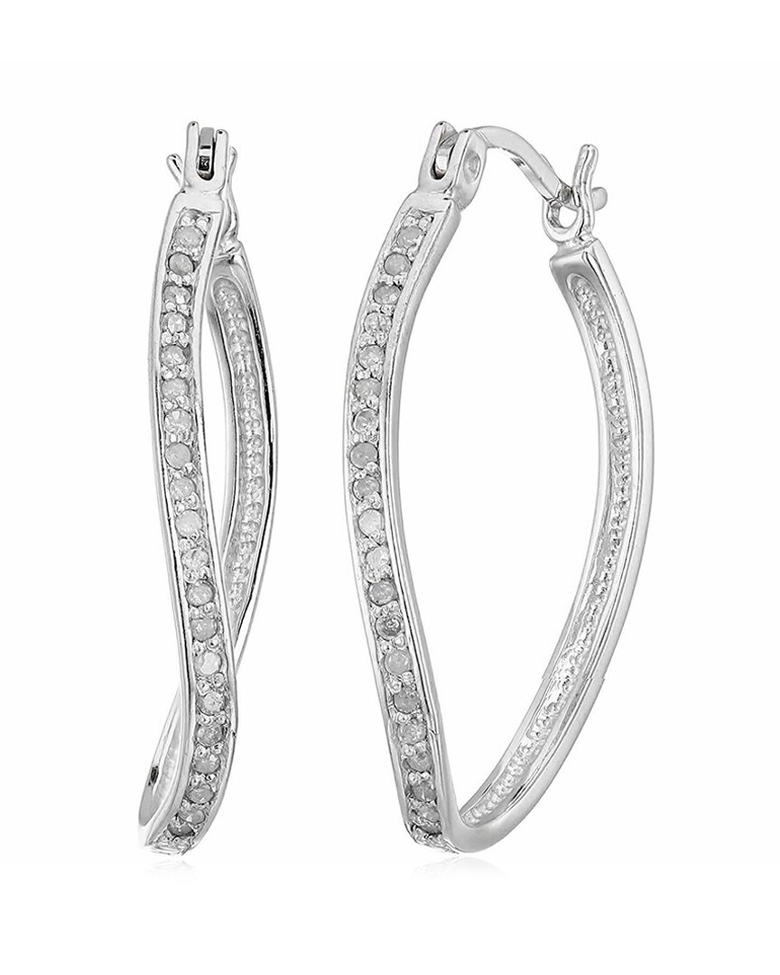 Amairah Silver 0.25 Ct. Tw. Diamond Hoops