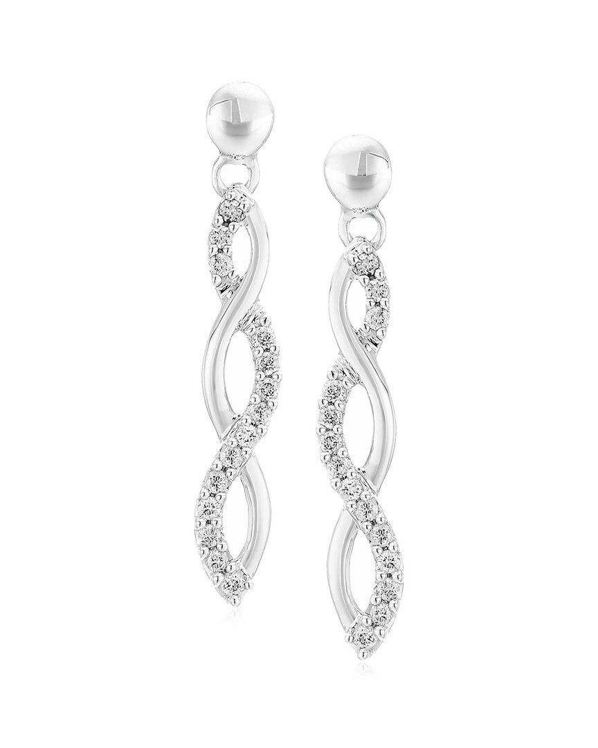Amairah Silver 0.25 Ct. Tw. Diamond Dangle Earrings