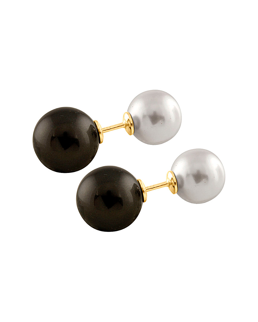 Splendid Pearls Silver 10-14mm Shell Pearl Earrings