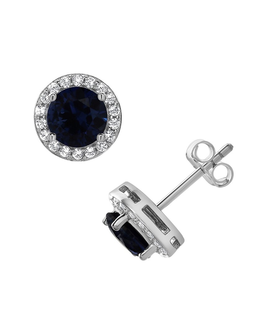 Lab Grown Gemstones Silver Lab-grown Diamond & Gemstone Studs