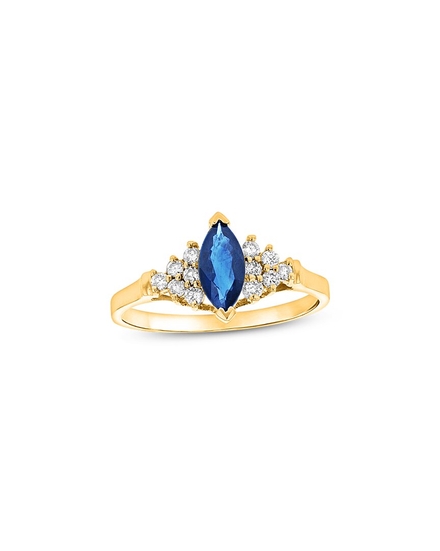 Levaron 14k 0.69 Ct. Tw. Diamond & Sapphire Cocktail Ring In Blue