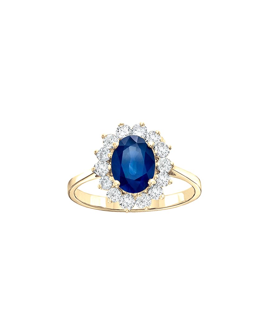 Levaron 14k 1.77 Ct. Tw. Diamond & Sapphire Cocktail Ring In Blue