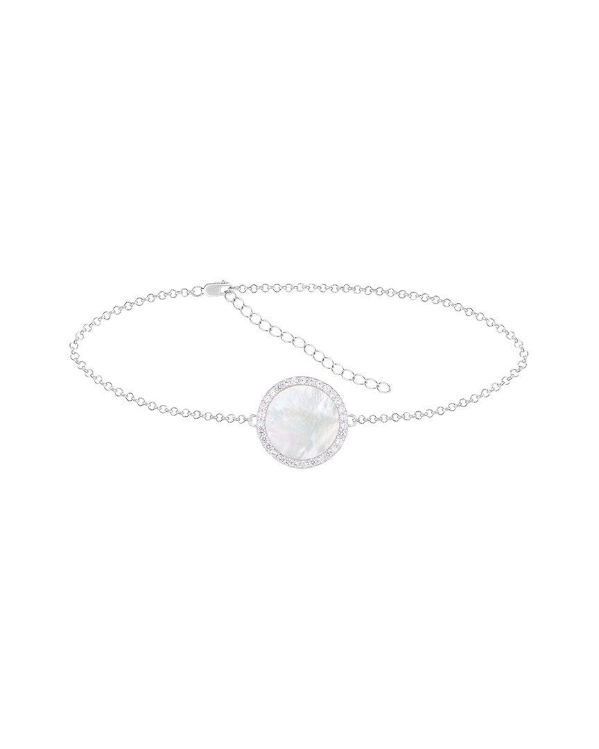 Splendid Pearls 12-13mm Pearl Cz Station Bracelet