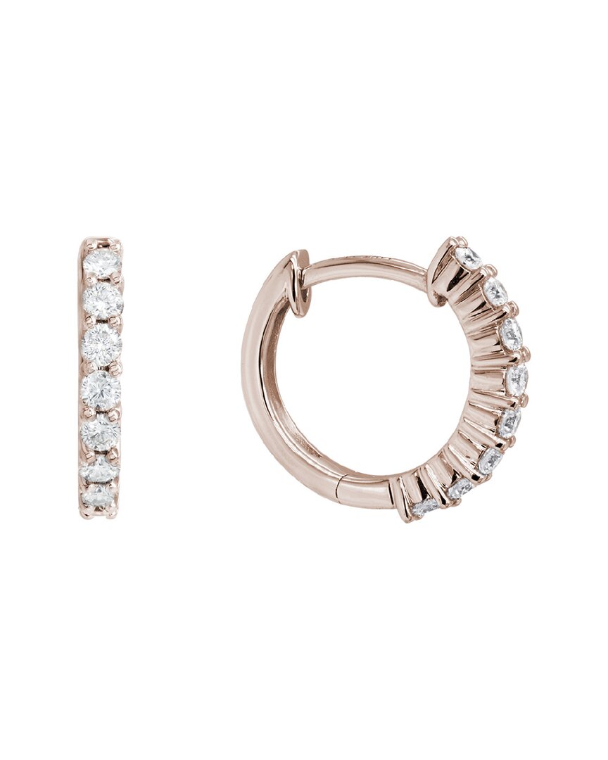 Diamond Select Cuts 14k Rose Gold 0.36 Ct. Tw. Diamond Huggie Earrings