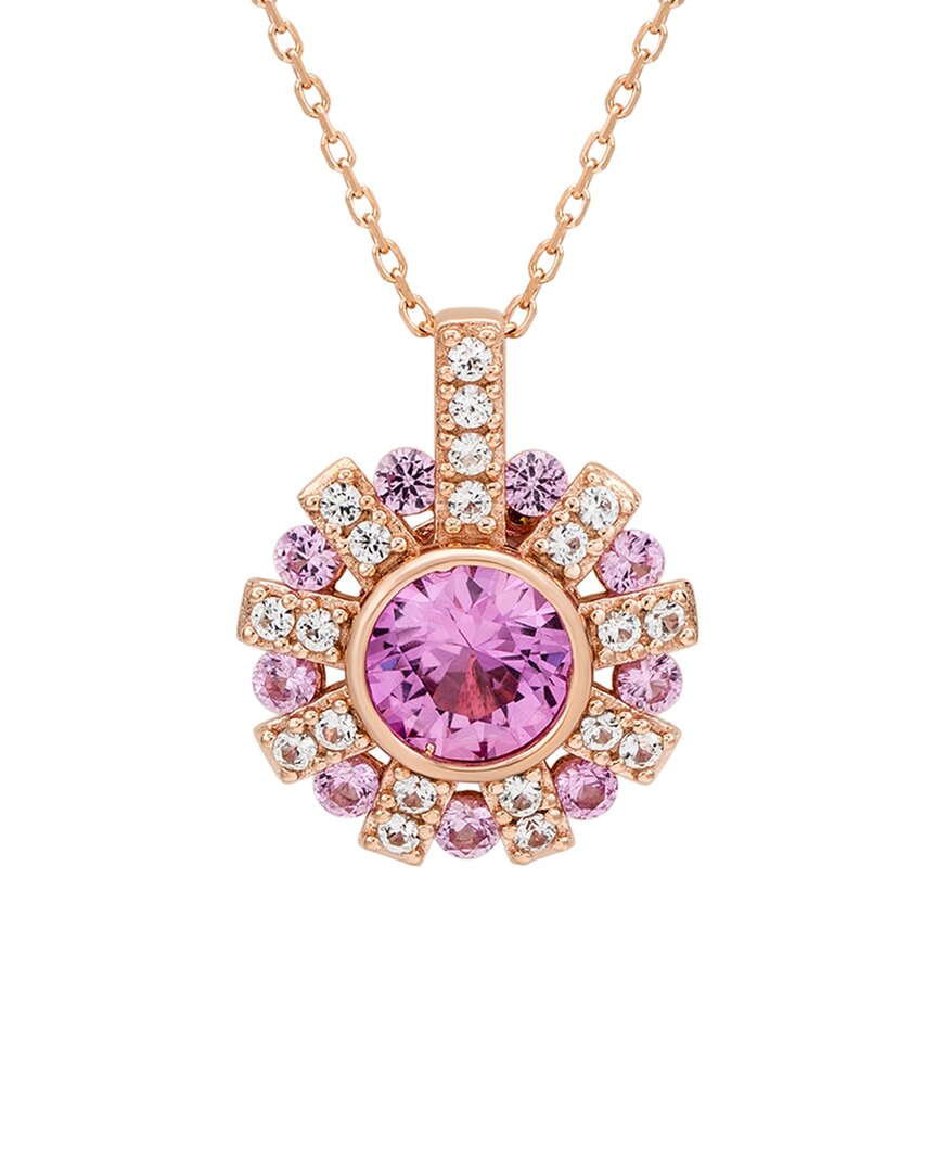 Suzy Levian Silver 0.02 Ct. Tw. Diamond & Sapphire Statement Pendant