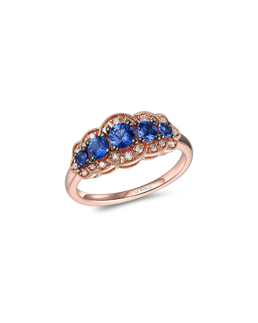 Le Vian Blueberry Sapphire Ring Set In 14k Strawberry Gold