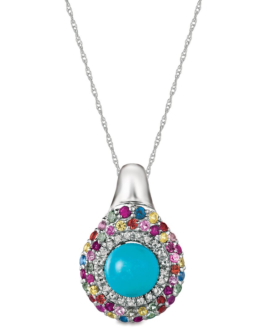 Le Vian Ladies Robins Egg Blue Turquoise Necklaces Set In 14k Vanilla Gold