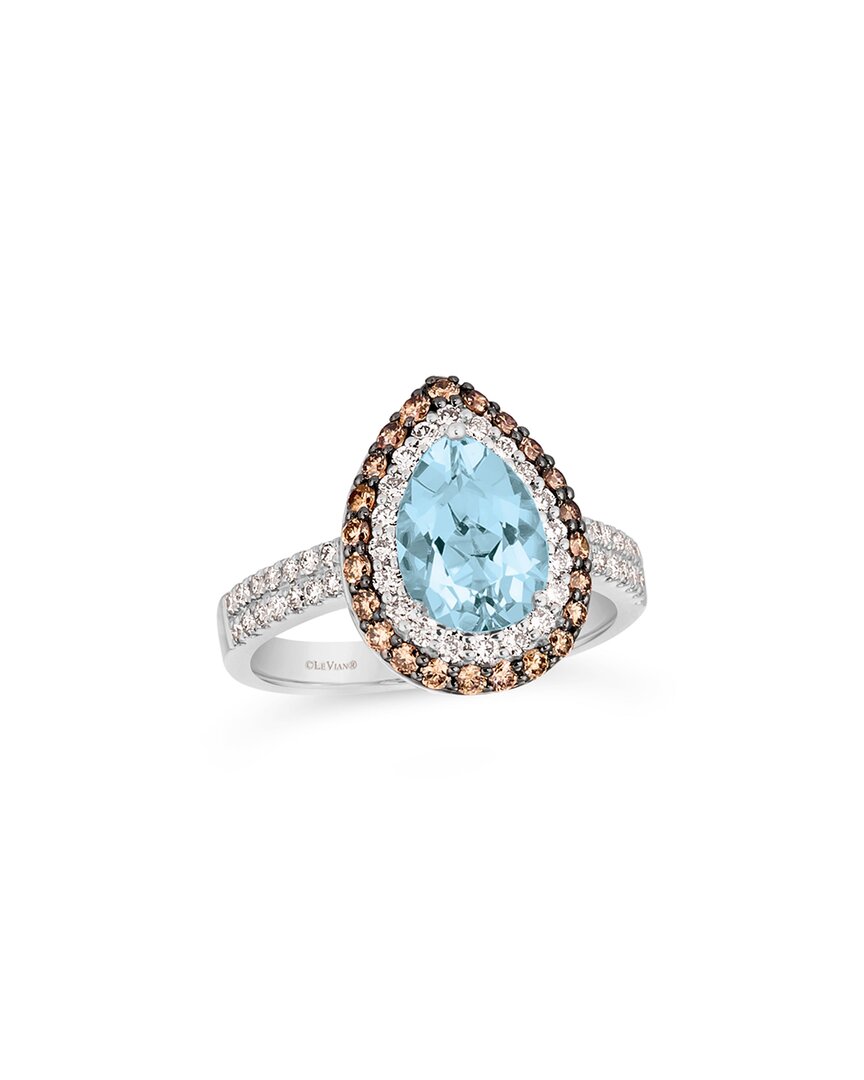 Le Vian Sea Blue Aquamarine Ring Set In 14k Vanilla Gold