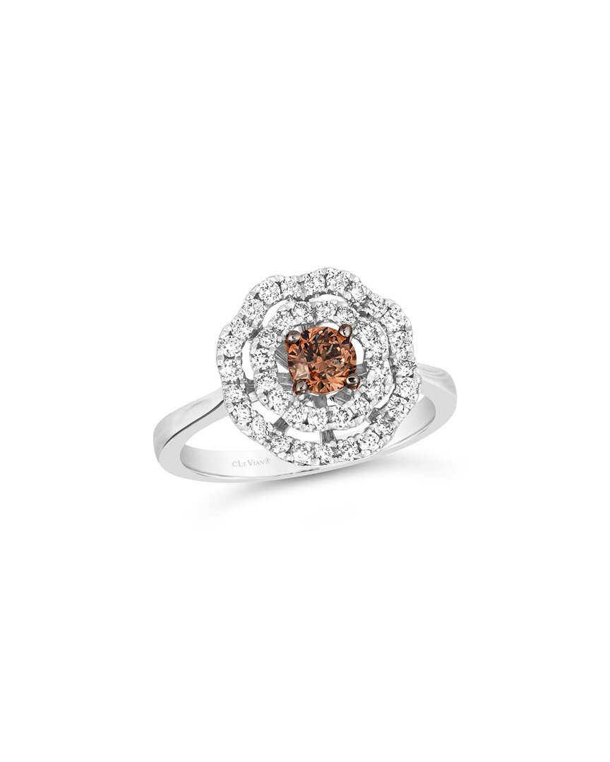 Le Vian Ladies Chocolate Diamonds Solitaire Rings Set In 14k Vanilla Gold