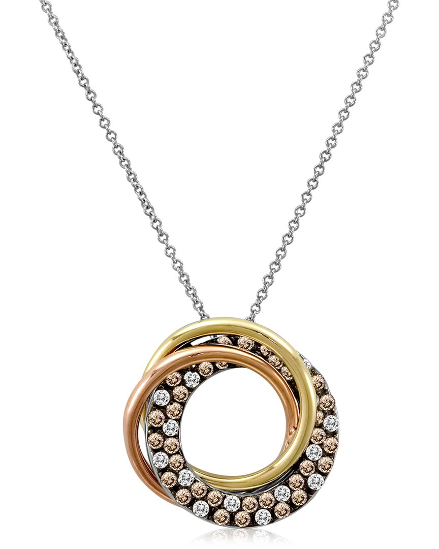 Le Vian Ladies' Chocolate Diamonds Fashion Pendant In 14k Tri Color Gold In Brown