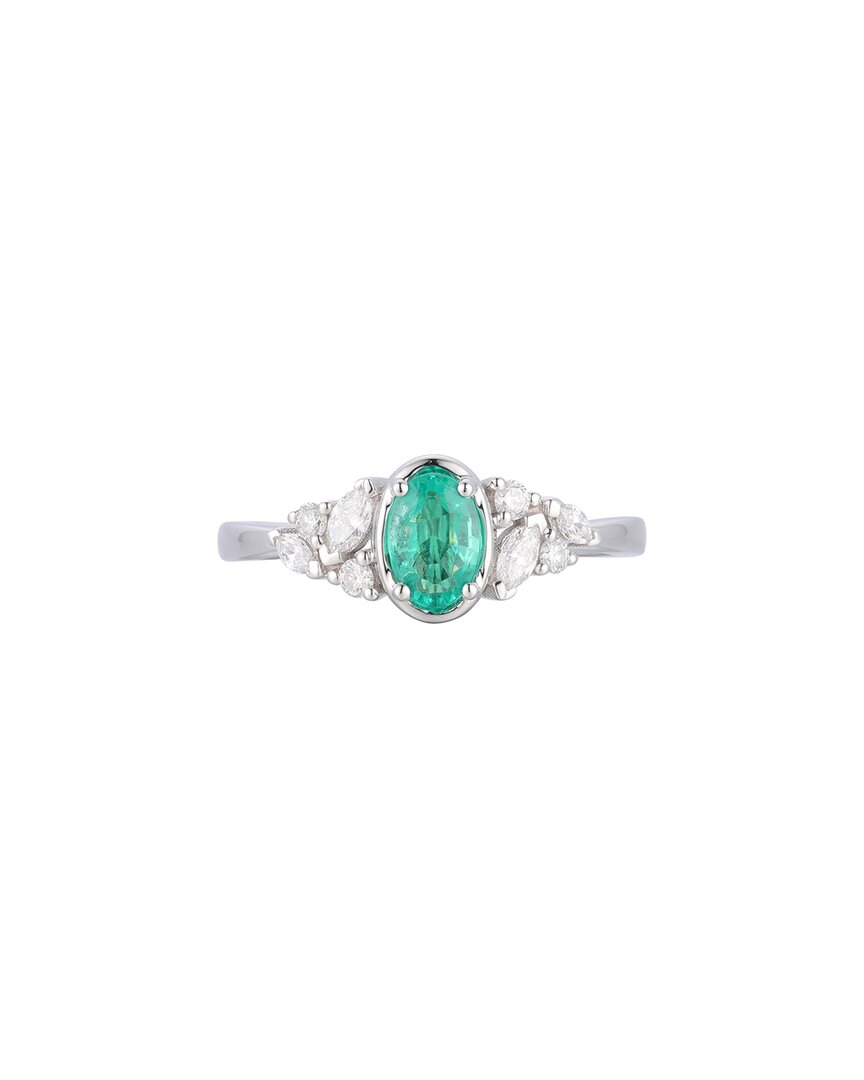 Gregg Ruth 14k 0.68 Ct. Tw. Diamond & Emerald Ring In No Color