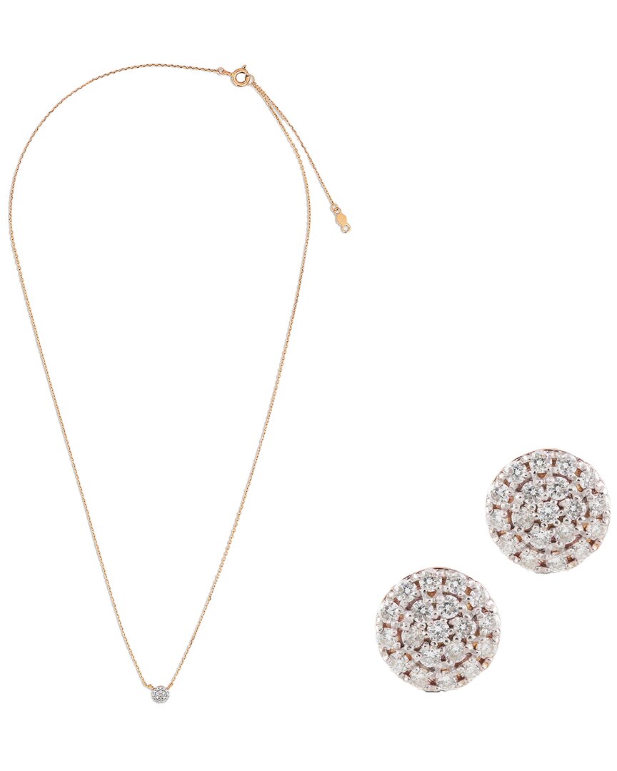 Pajure Fine Jewelry 14K 0.20 ct. tw. Lab-Grown Diamond Studs & Pendant Set