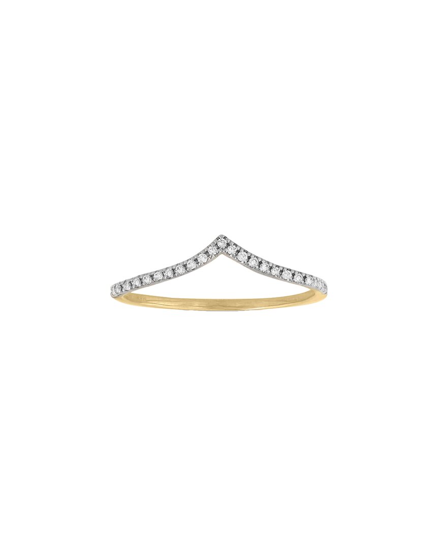 Pajure Fine Jewelry 14K 0.10 ct. tw. Lab-Grown Diamond Wishbone Stacking Ring