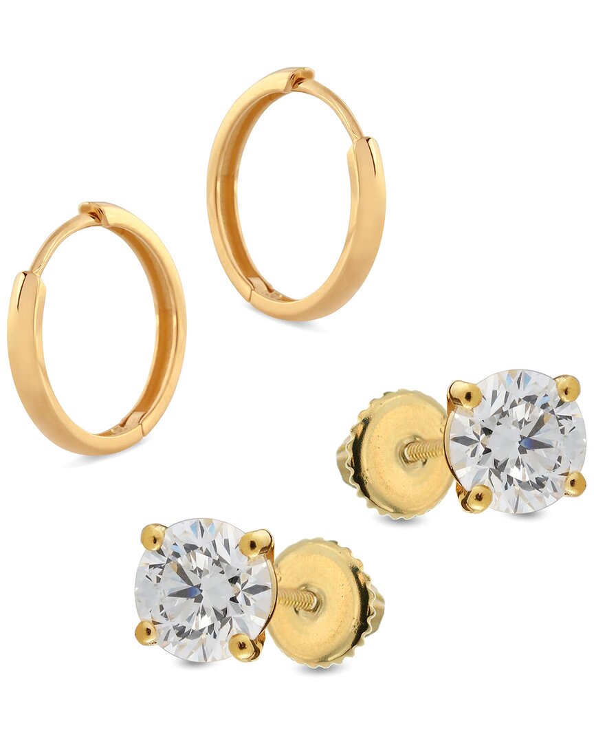 Pajure Fine Jewelry 14K 1.00 ct. tw. Lab-Grown Diamond Hoops & Studs Set
