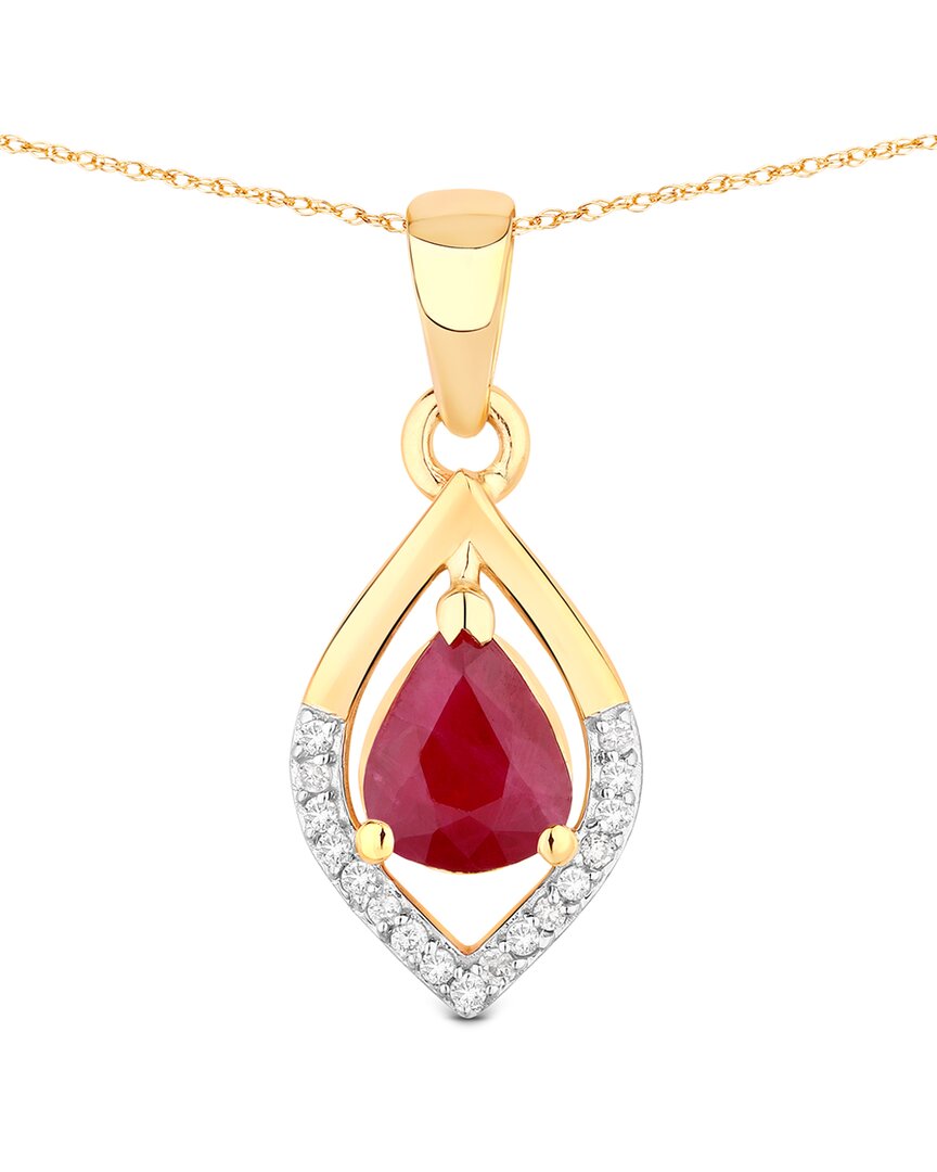 Diana M. 14k 0.69 Ct. Tw. Diamond & Ruby Pendant