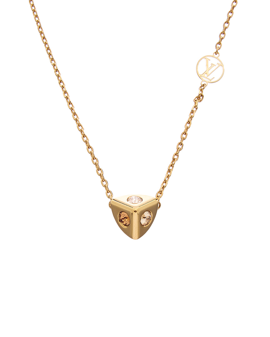 Louis Vuitton Gold-Tone & Crystal Trunkies Pendant Necklace | eBay