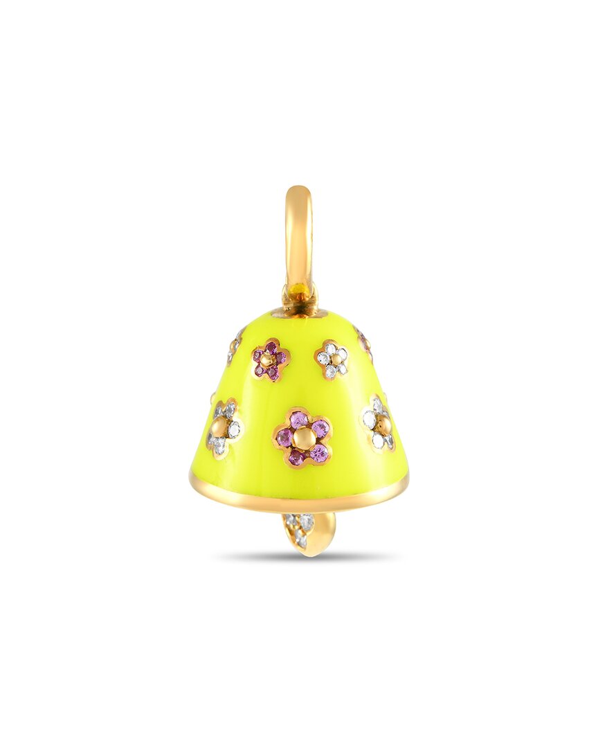 Aaron Basha 18k 0.36 Ct. Tw. Diamond & Sapphire Bell Charm