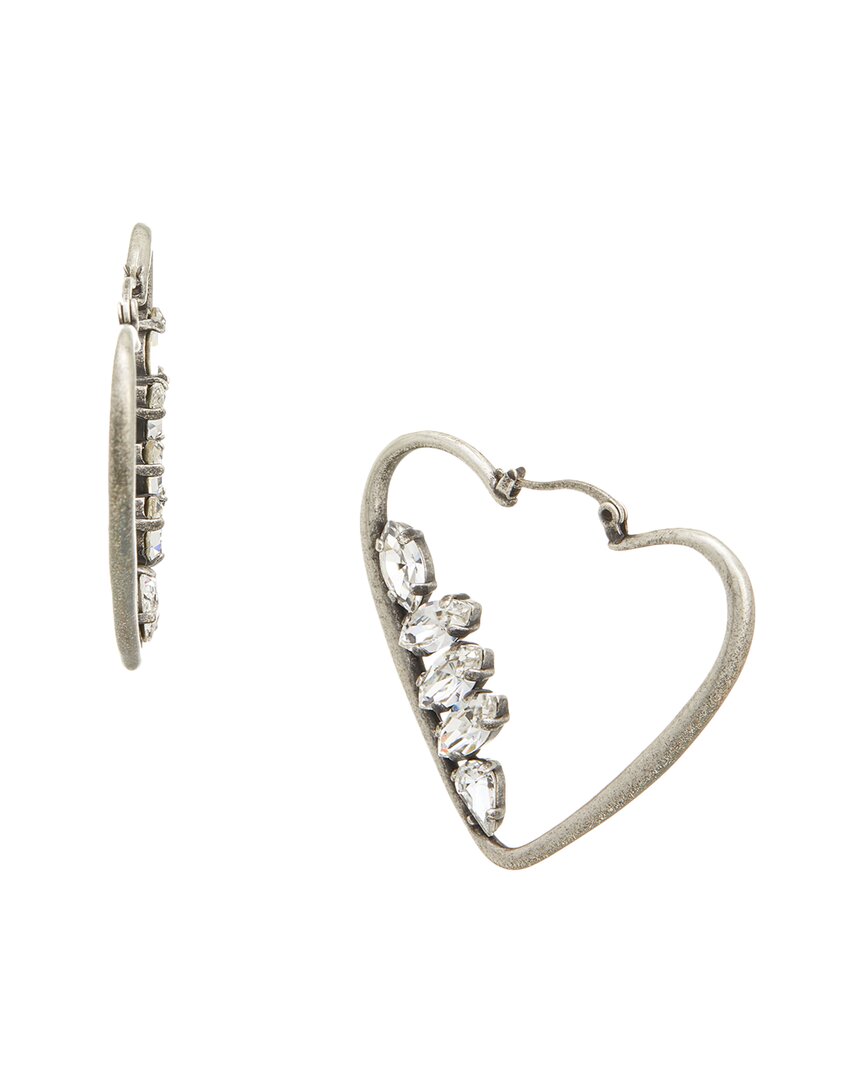 Saint Laurent Dnu Inv  Logo Crystal Earrings