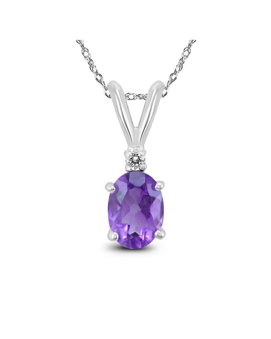 Gemstones 14k 0.88 Ct. Tw. Diamond & Amethyst Necklace