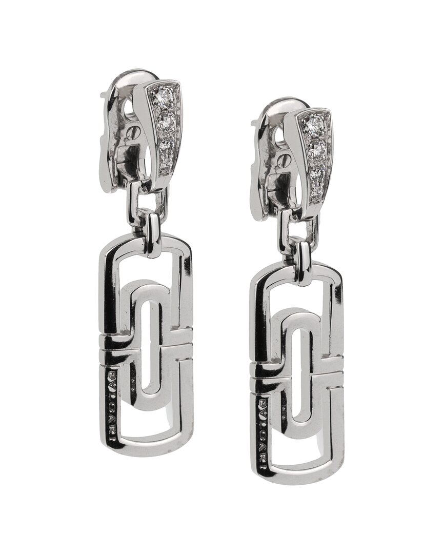 Bulgari Bvlgari Parentesi Diamond 18k White Gold Drop Earr