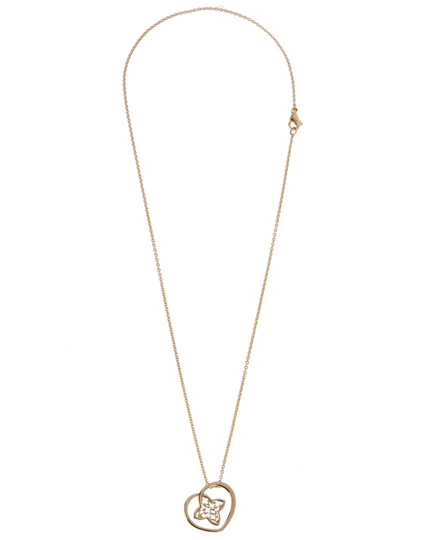Pre-owned Louis Vuitton 18k Rose Gold Heart Pendant Necklace