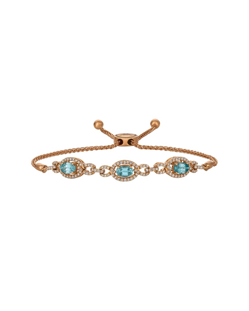 Le Vian ® 14k Rose Gold 2.00 Ct. Tw. Diamond & Zircon Royal Blues Bolo Bracelet