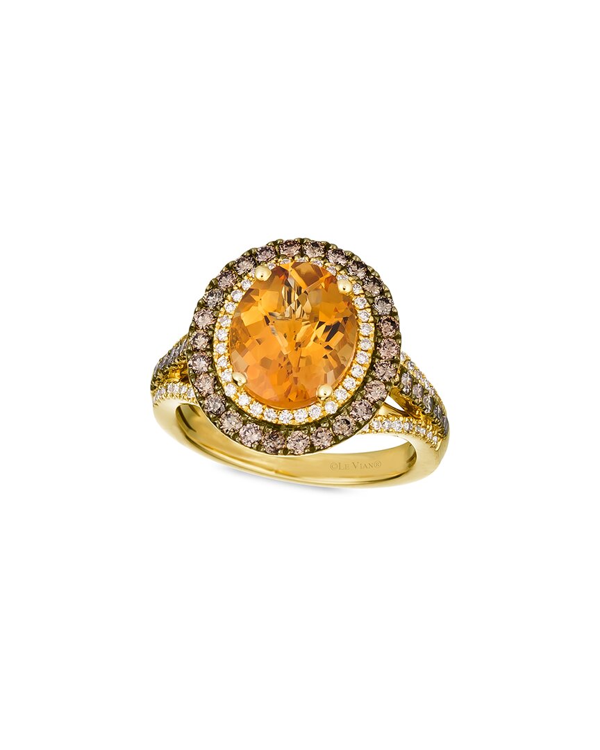 Le Vian ® 14k 3.66 Ct. Tw. Diamond & Citrine Center Semi Precious Ring