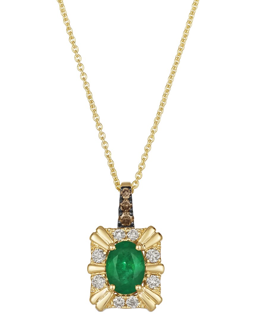 Le Vian ® 14k 0.72 Ct. Tw. Diamond & Emerald Center Stone Pendant