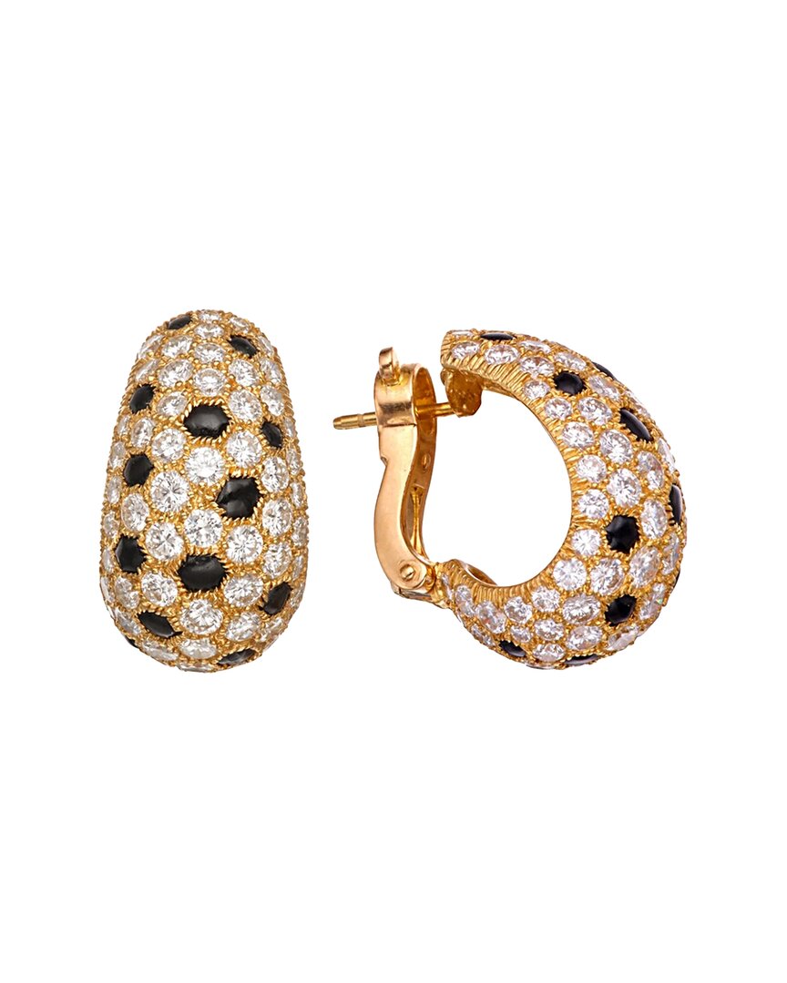 Cartier Panthere Hoop Diamond Earrings In Gold