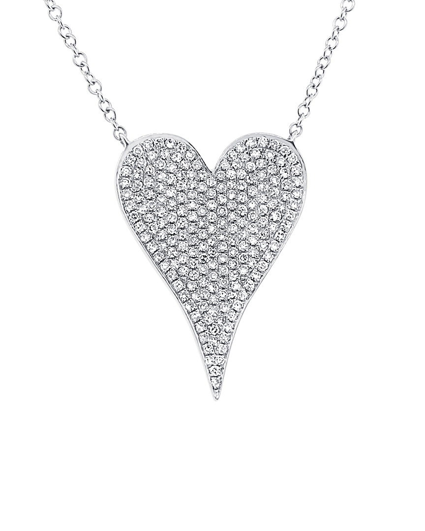 Shop Diana M. Fine Jewelry 14k 0.43 Ct. Tw. Diamond Heart Necklace