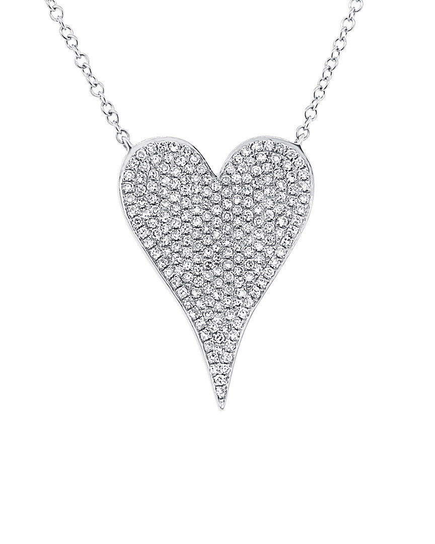 Diana M. Fine Jewelry 14k 0.43 Ct. Tw. Diamond Heart Necklace