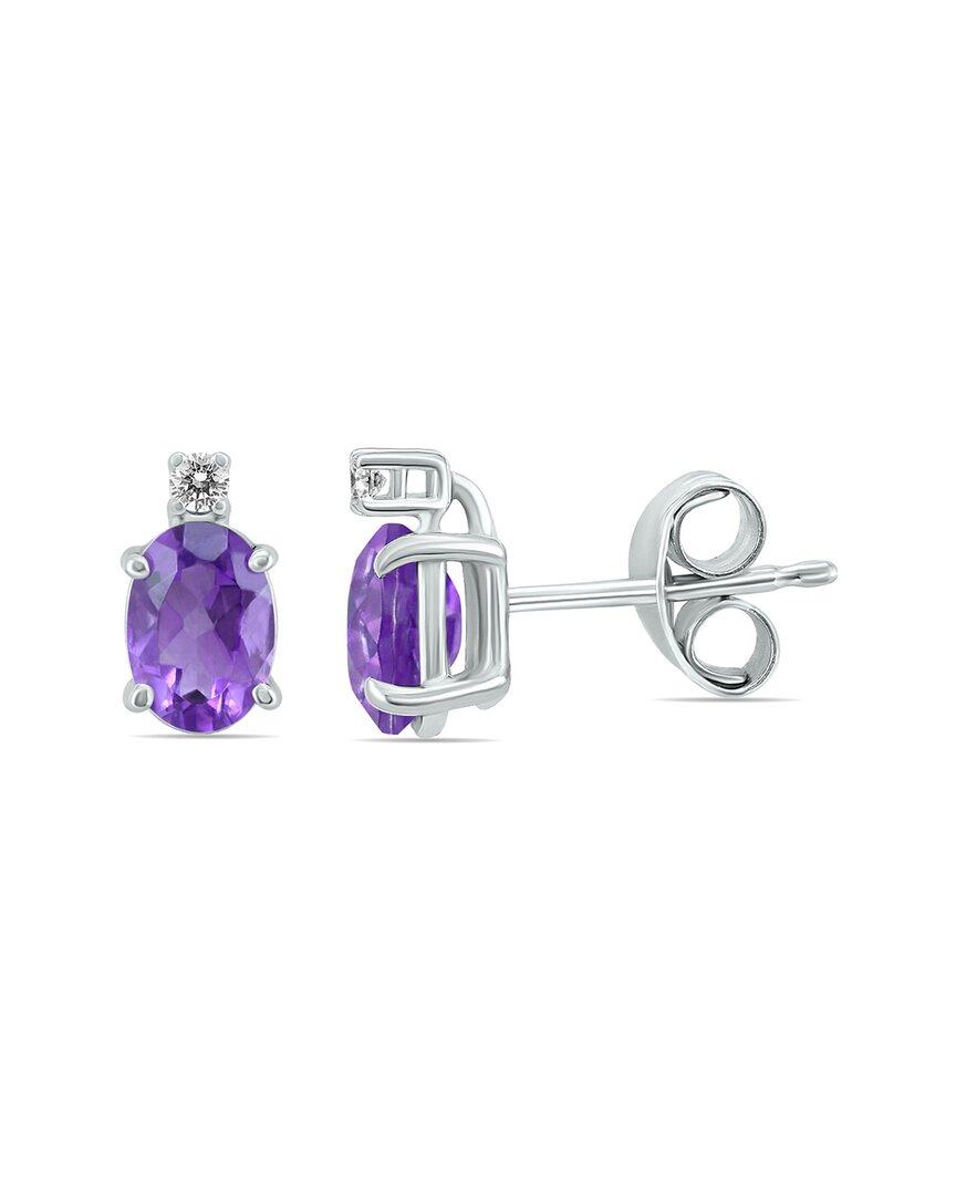 Gemstones 14k 1.14 Ct. Tw. Diamond & Amethyst Earrings