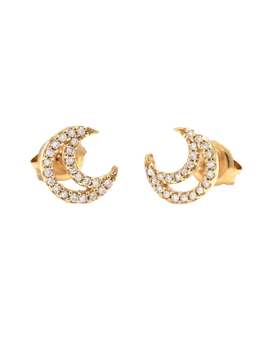 Diamond Select Cuts 14k 0.14 Ct. Tw. Diamond Moon Earrings