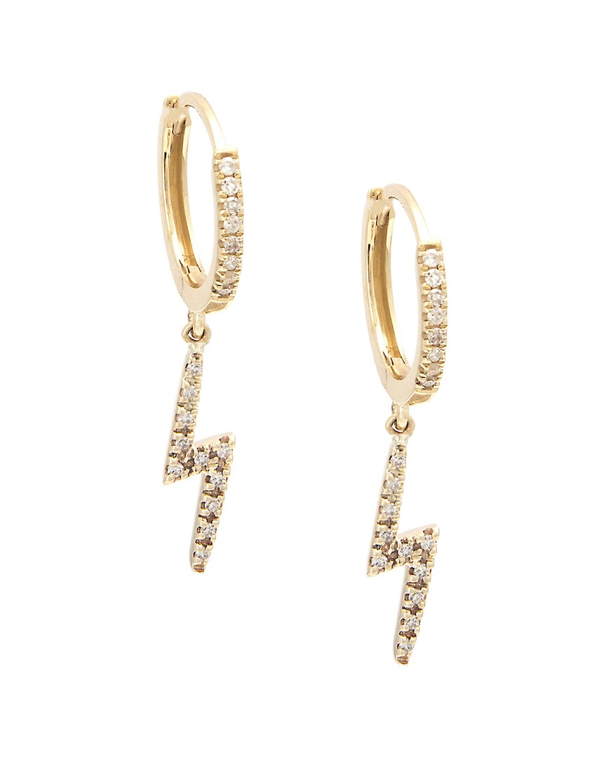 Diamond Select Cuts 14k 0.13 Ct. Tw. Diamond Lightning Mini Hoops