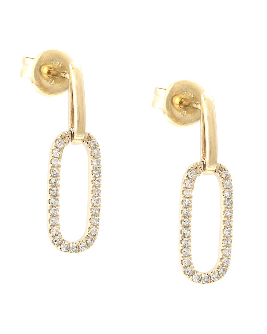 Shop Diamond Select Cuts 14k 0.15 Ct. Tw. Diamond Paperclip Earrings