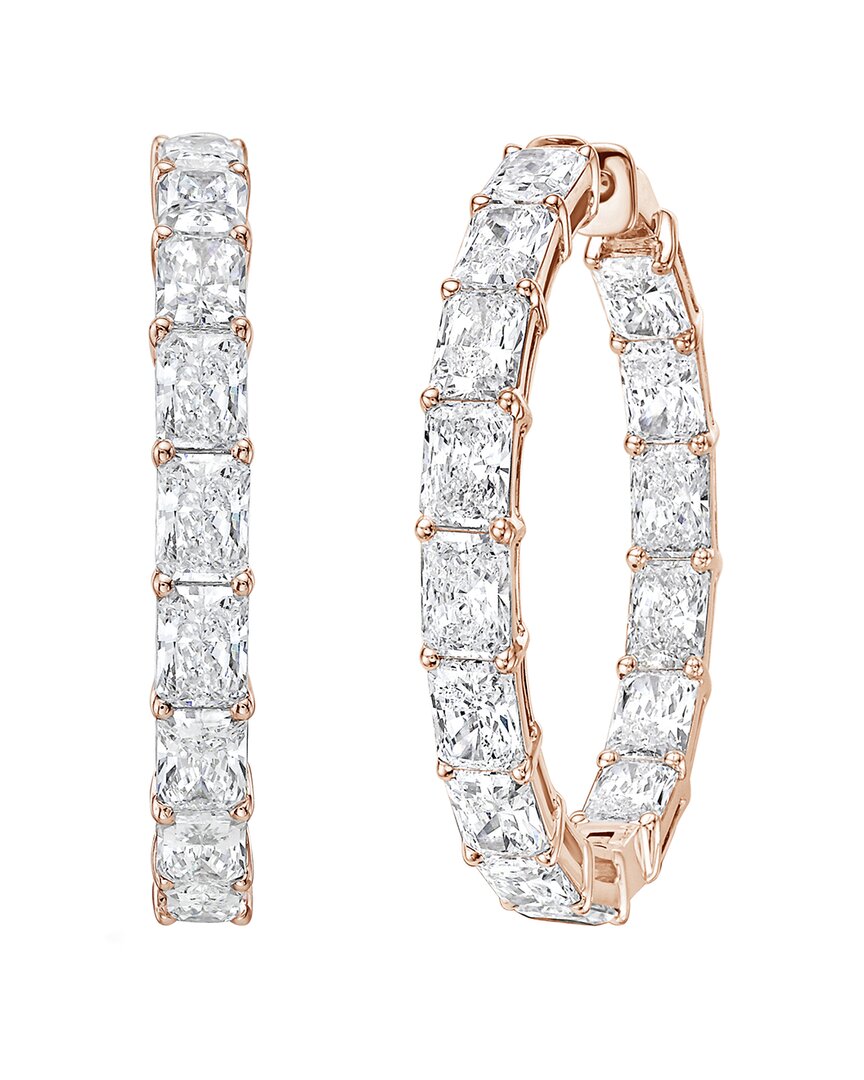Diana M Lab Grown Diamonds Diana M. 14k Rose Gold 10.00 Ct. Tw. Lab-grown Diamond Hoop Earrings