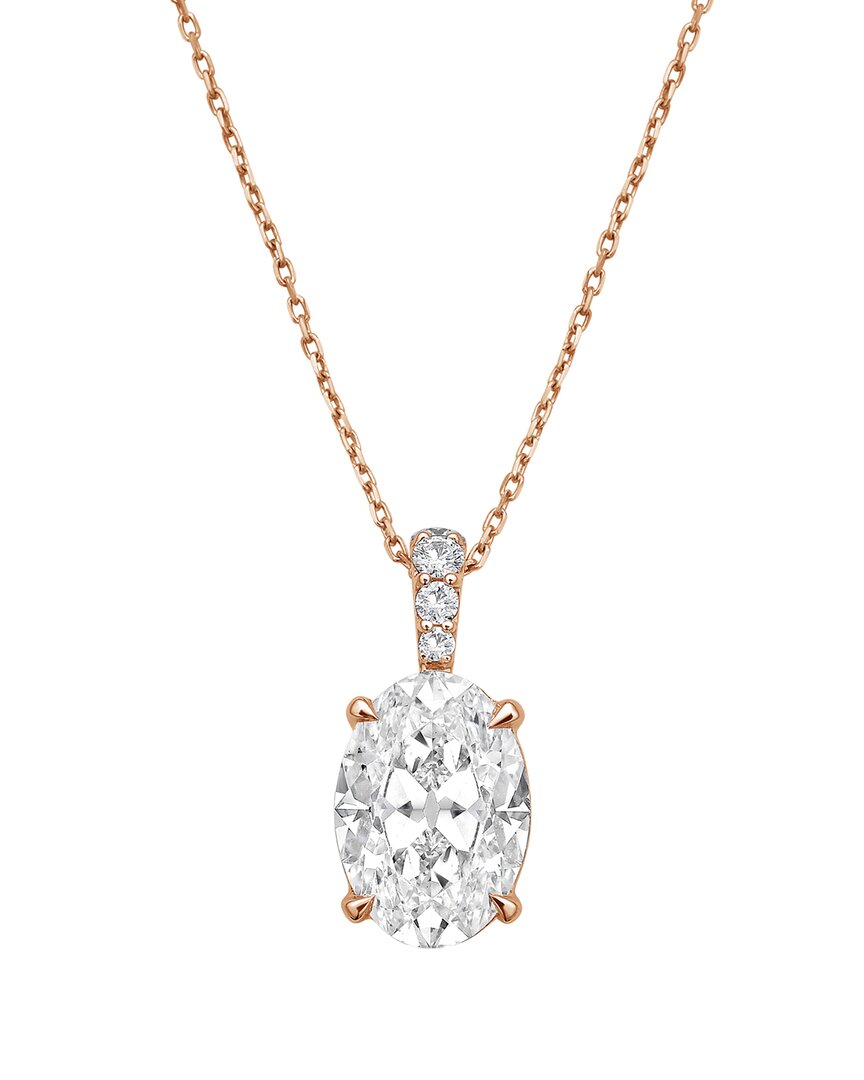 Diana M Lab Grown Diamonds Diana M. 14k Rose Gold 12.25 Ct. Tw. Lab-grown Diamond Pendant Necklace