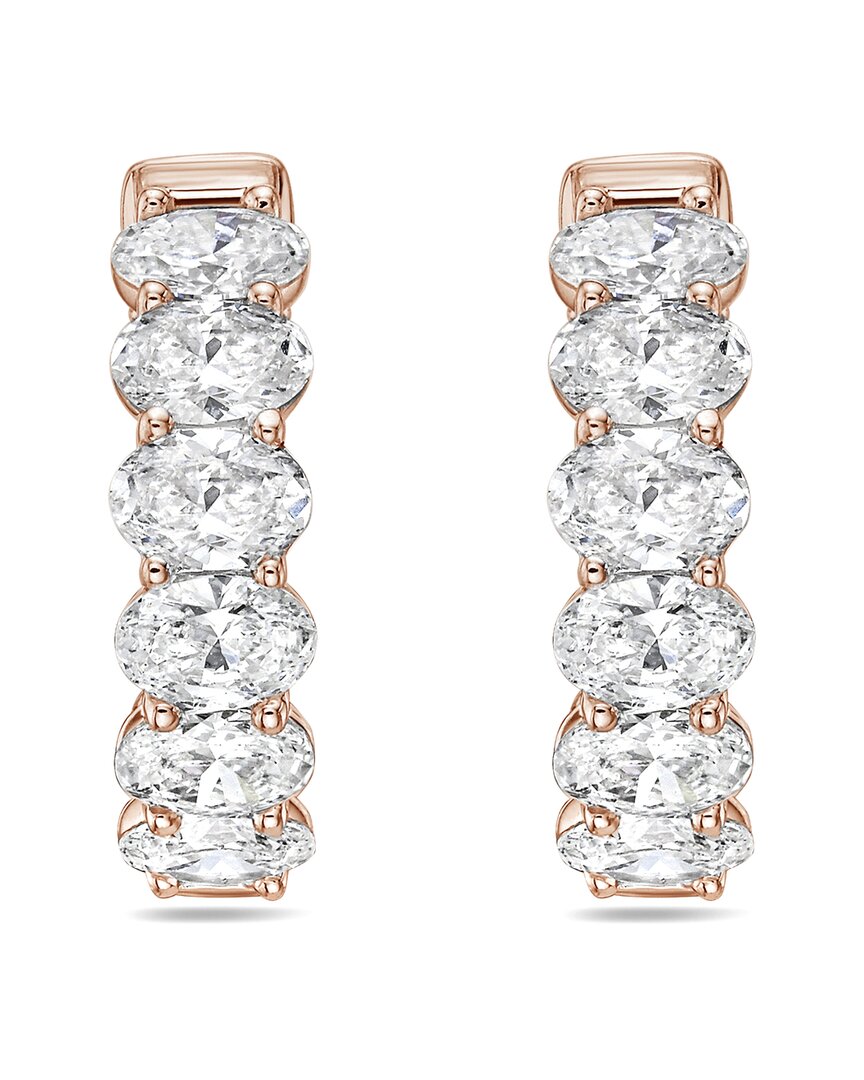 Diana M Lab Grown Diamonds Diana M. 14k Rose Gold 3.00 Ct. Tw. Lab-grown Diamond Huggie Earrings