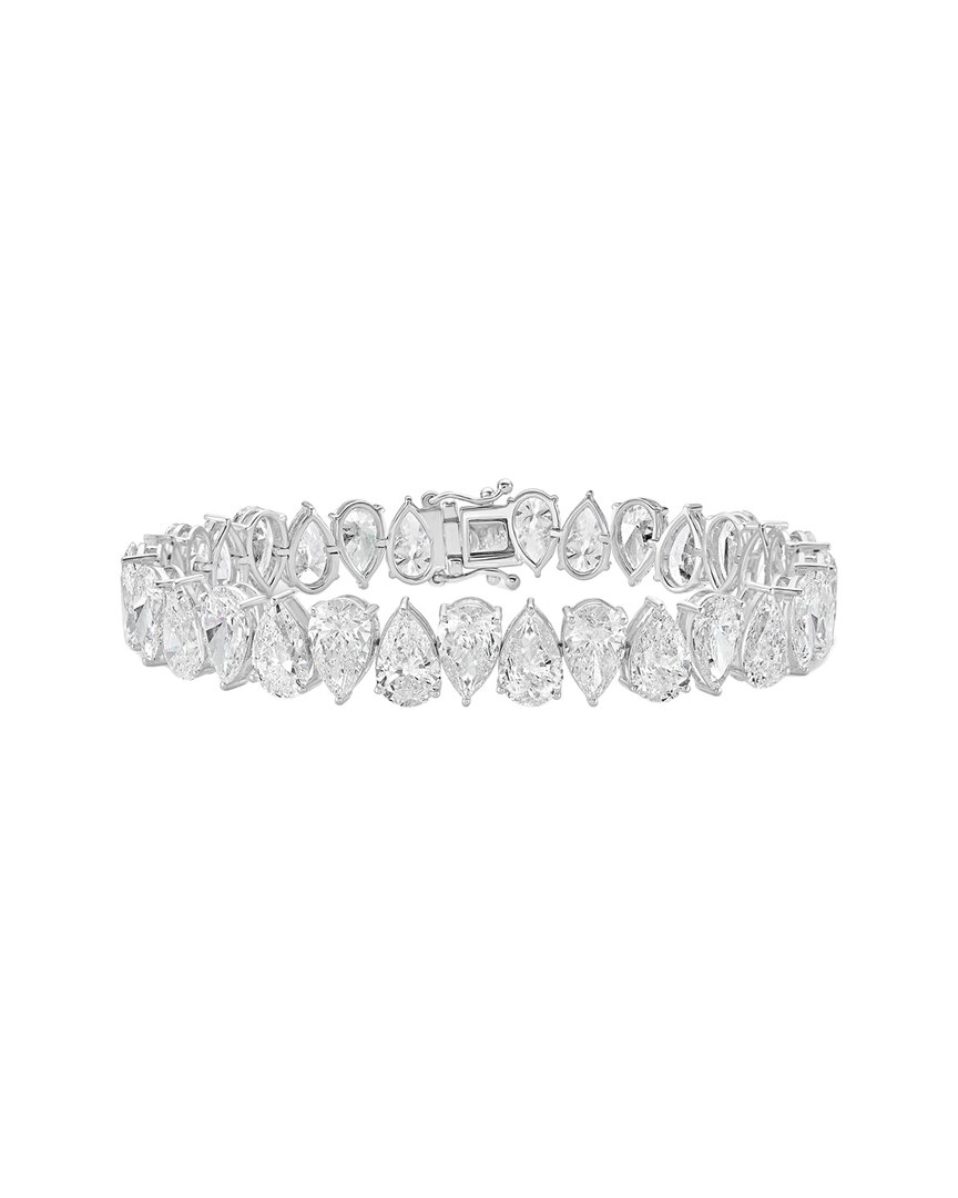 Diana M Lab Grown Diamonds Diana M. 14k 33.14 Ct. Tw. Lab-grown Diamond Tennis Bracelet In Metallic
